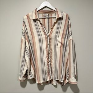 American Eagle Striped Women’s Oversized Button Down